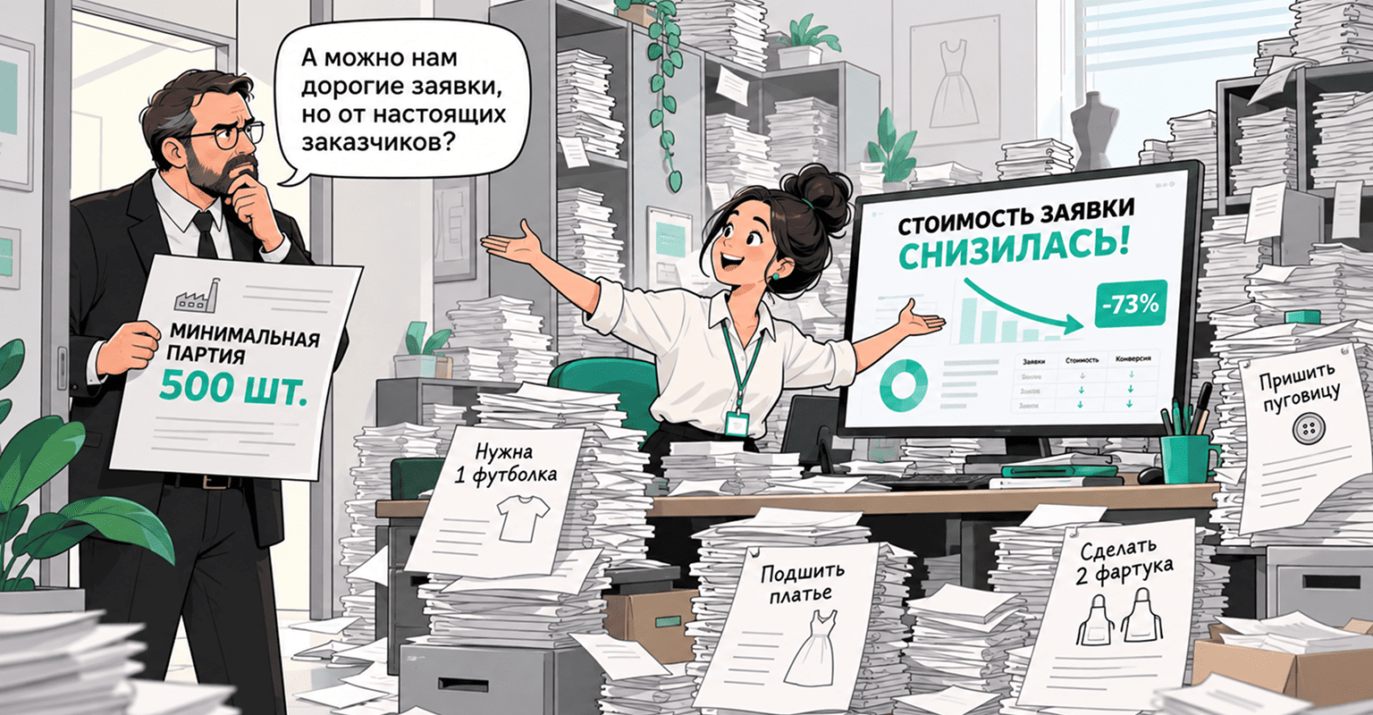 Сколько стоит реклама для швейного производства в Яндекс Директе